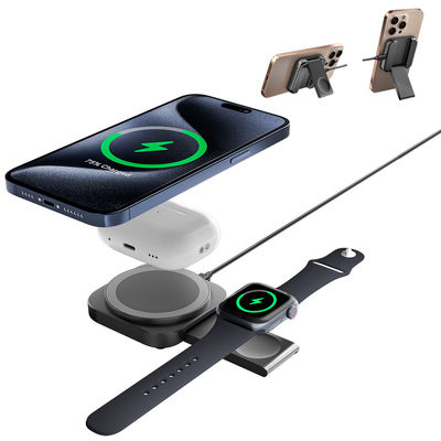comprar Cargador inalámbrico magnético portátil de 2 en 1 para viajes Cargador de escritorio compacto plegable para teléfonos móviles para relojes para auriculares Carga rápida online manufacture