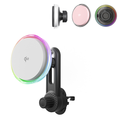 comprar QI2 Certified Magnetic Car Mount Wireless Charger With Cooling Fan And Starry Sky Light For Automotive online manufacture