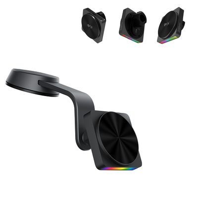 comprar Soporte inalámbrico para teléfono de coche con luz ambiental de 9 colores y carga Qi online manufacture
