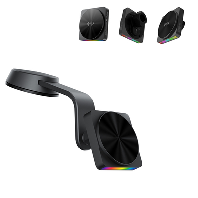 comprar Cargador inalámbrico para coche iPhone con proyección de luz ambiental de 9 colores online manufacture