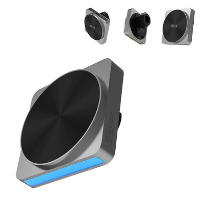 comprar QI2 soporte de teléfono para automóviles totalmente metálico con carga rápida y luz ambiental online manufacture