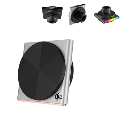 comprar Cargador inalámbrico de 15w para automóviles Diseño ultra delgado de 9 colores RGB Efecto de luz Succión magnética Operación con una sola mano Carga rápida online manufacture
