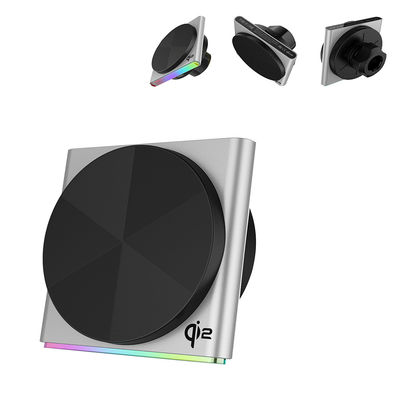 QI2 lámpara de recogida de diseño ultra delgado, metal, succión magnética súper fuerte, automóvil inalámbrico montado con proyección de efecto de luz RGB de 9 colores lámpara ambiente, operación con una sola mano, rotación de 360 grados, carga rápida
