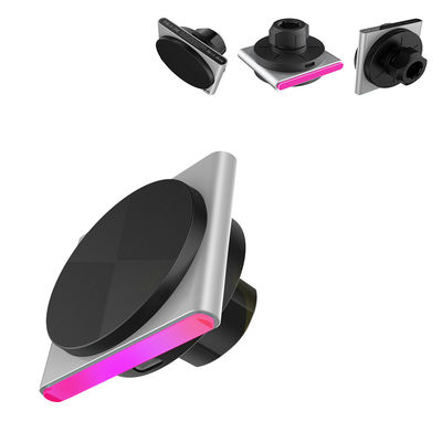 Cargador inalámbrico Magsafe de metal para automóviles 9 colores RGB efecto de luz Operación con una sola mano Rotación de 360 grados
