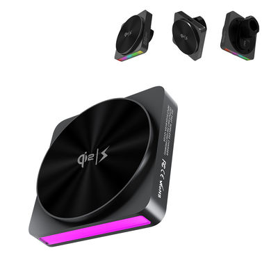 QI2 Diseño de una sola pieza estirada de todo metal Cargador inalámbrico Magsafe Monte de automóvil 9 Colores claros Tectura de metal completo