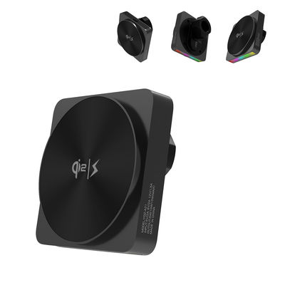 QI2 Diseño de metal de una pieza estirada Bajo RGB Proyección de luz ambiental Control central de automóvil Cargador inalámbrico magnético teléfono Luz de carga siempre encendida 9 colores de luz Cambiando 15w Carga rápida