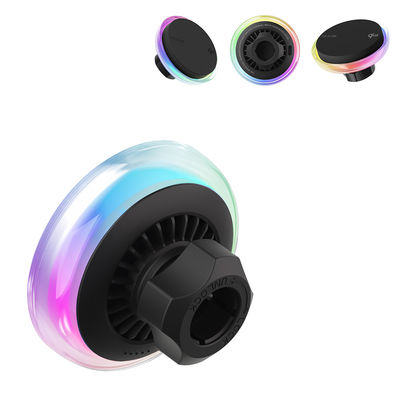 Ventilador de enfriamiento silencioso Cargador de automóviles para iPhone con textura de cristal y múltiples modos de iluminación