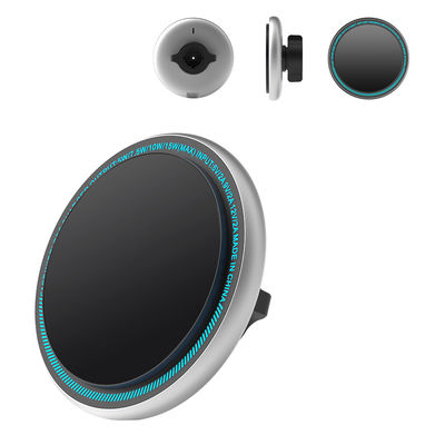 Elegante y duradero soporte de teléfono de automóvil magnético de metal cargador inalámbrico con luz para Iphone