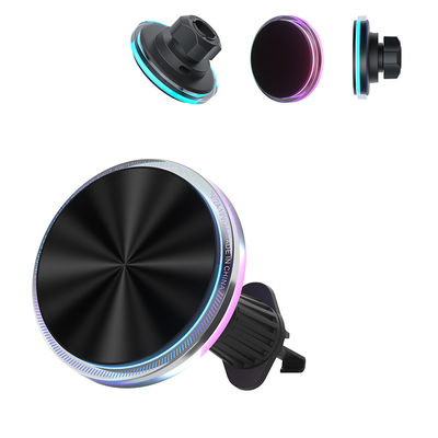 Iphone 15 Pro Max Cargador Ambient Magnetic Car Mount Con 1.7kg Fuerte atracción magnética y luces RGB personalizables