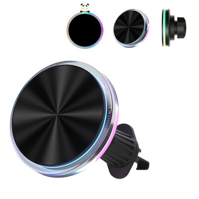 Cargador de automóvil de iPhone estable y versátil con carga inalámbrica magnética y personalización de luz RGB