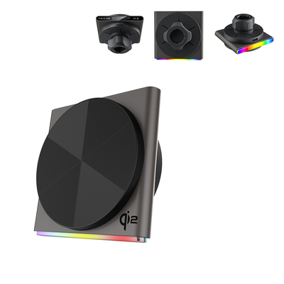Iphone Car Charger Super Strong Magnetic Suction 360-Degree Rotation Wireless 9-Color RGB Light Fast Charging